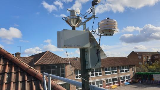 Weather station on a school roof
