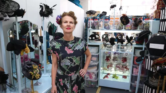 Artist in their studio in the Acton and Park Royal Creative Enterprise Zone 