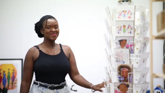 Artist in their studio in the Acton and Park Royal Creative Enterprise Zone 