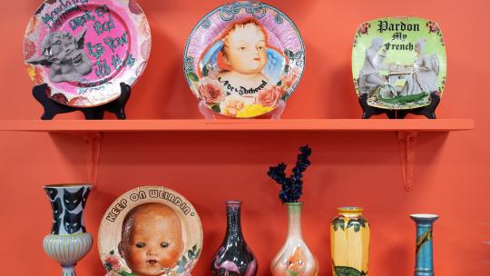 Plates and vases at the London Made Me shop 2022