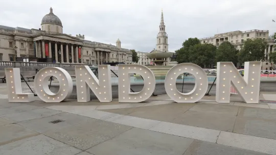 London sign on Trafalgar Square