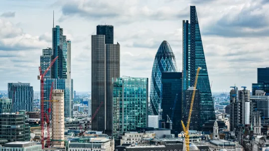 London's skyline with the Gherkin building
