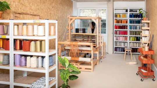Small business owner of a textiles shop