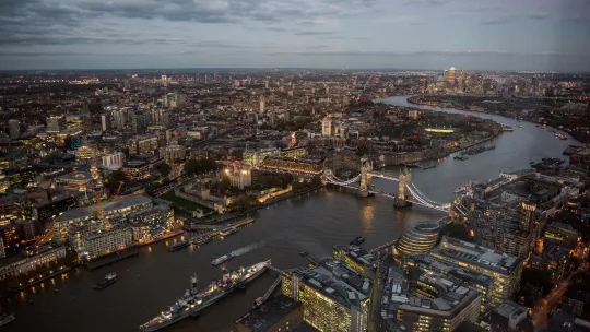 London skyline in the evening