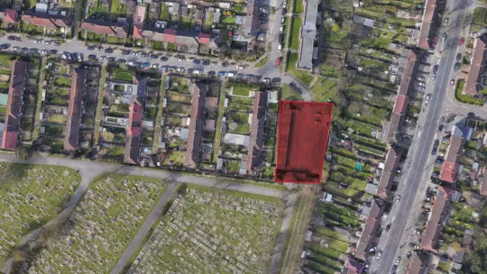 Aerial view of Keir Hardie Way site