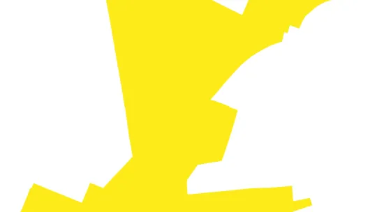 Yellow outline map of Old Oak West
