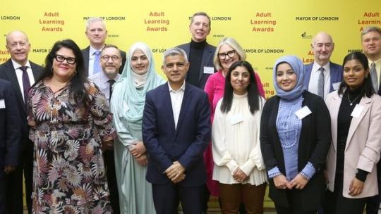 Mayor of London with Adult Learning Award winners