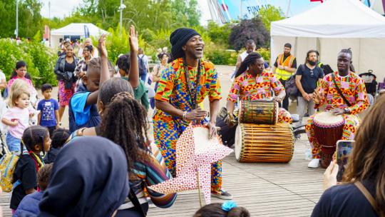 African performers at Great Get Together on the Queen Elizabeth Olympic Park 