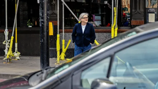 Caroline Russell stands on a London street