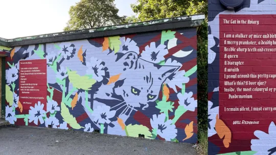 The Cat in the Aviary mural  by The Matchbox Collective