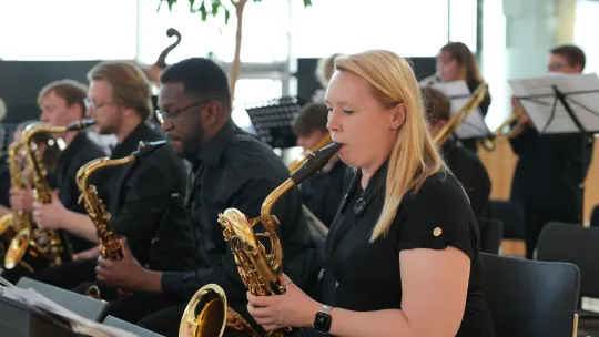 Young musicians playing
