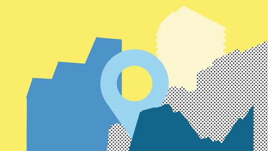 Abstract illustration of London in yellow