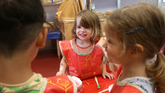 Smiling children at a nursery