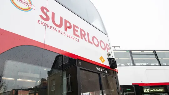 Close up of Superloop bus service