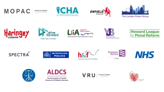 Logos of the different organisations involved in the Reducing Criminalisation of Children Looked After and Care Leavers Protocol 2025