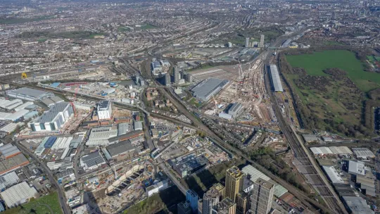 Aerial shot of the OPDC area 