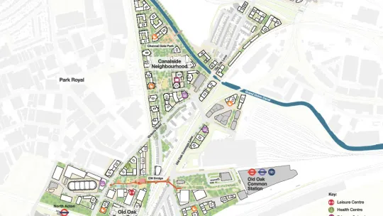 Map of the Old Oak Illustrative Masterplan