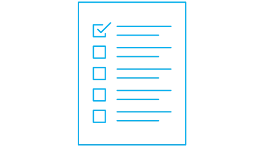 Infographic of a checklist in blue