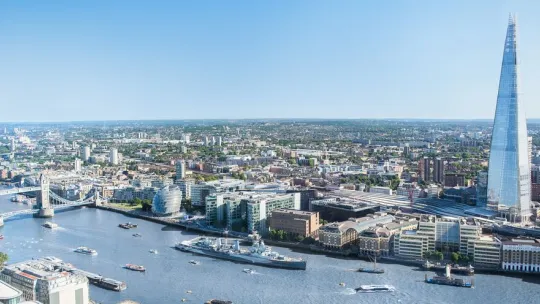 A photo of the River Thames and London skyline
