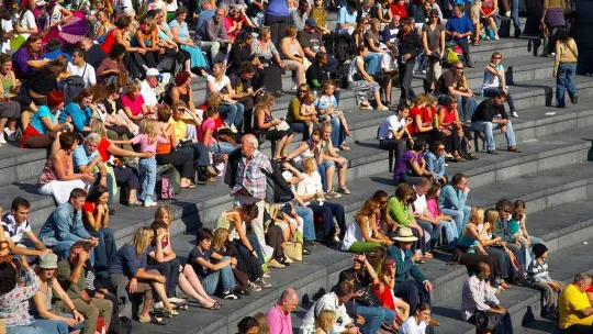 People sitting the The Scoop