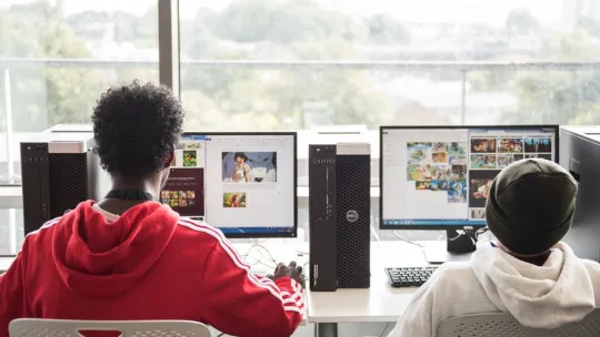 Students at PC screens