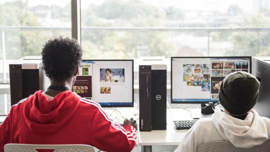 Students at PC screens