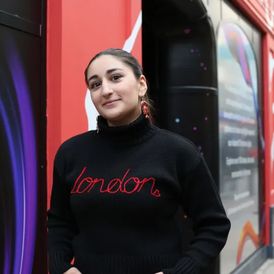 Person at London Made Me pop-up shop