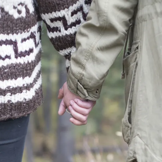 Couple holdings hands