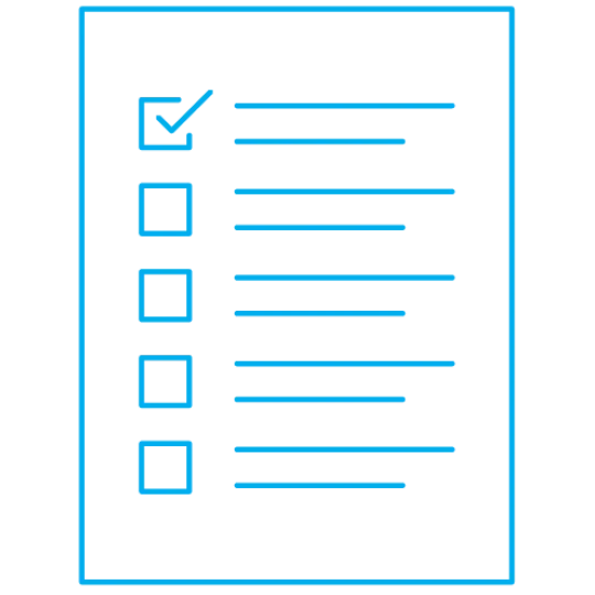 Infographic of a checklist in blue