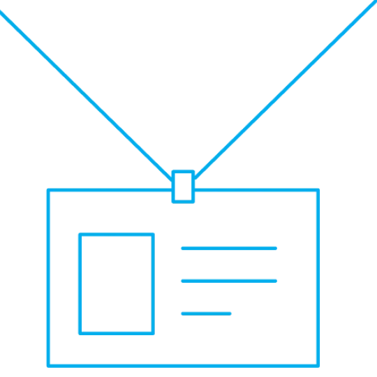Infographic of a lanyard in blue