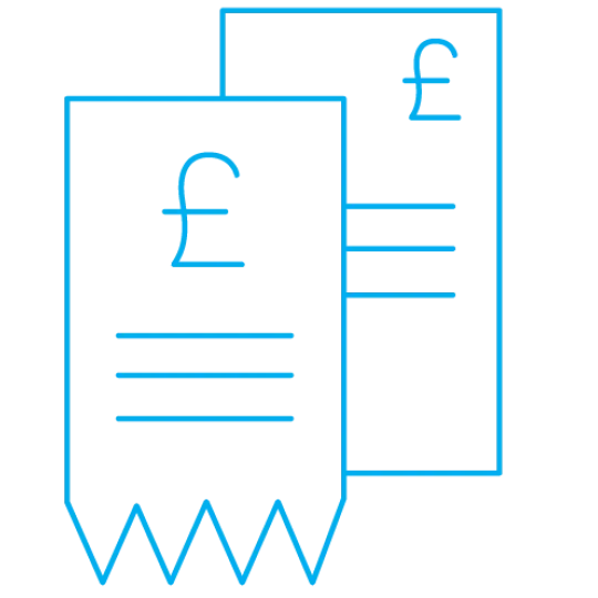 Infographic of receipts in blue