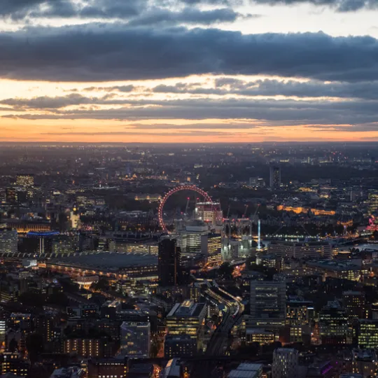 London skyline at evening