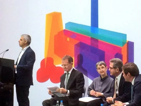 Mayor of London Sadiq Khan speaking at Tate Modern