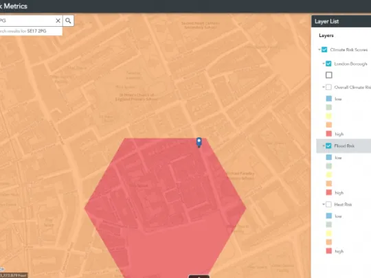 London Climate Risk Map showing flood risk