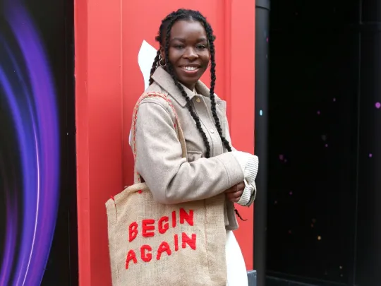 Person at London Made Me pop-up shop