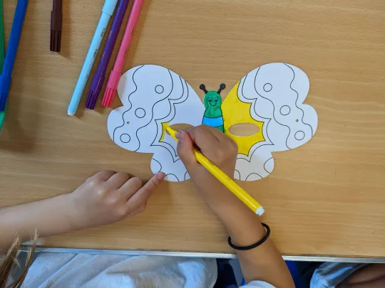 Children make animal masks
