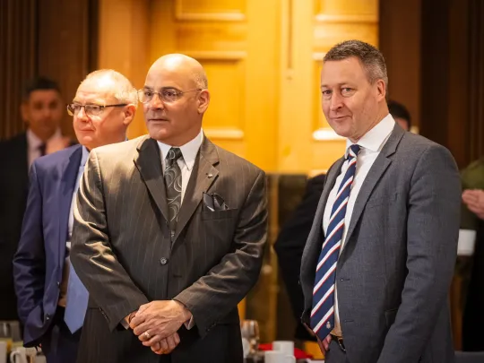 Robert Johnson, Deputy Chief of Toronto Police Service and Dean Haydon, Executive Member of the Leadership in Counter Terrorism Alumni Association, participate in the event.