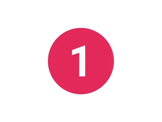 Number one on pink background