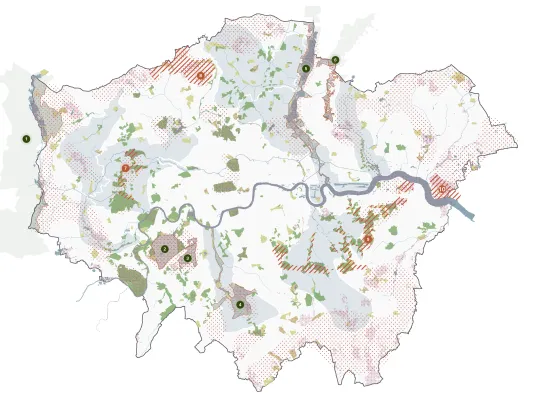 Diagram illustrating key spatial aspects of the Cleaner, Healthier More Resilient Policies