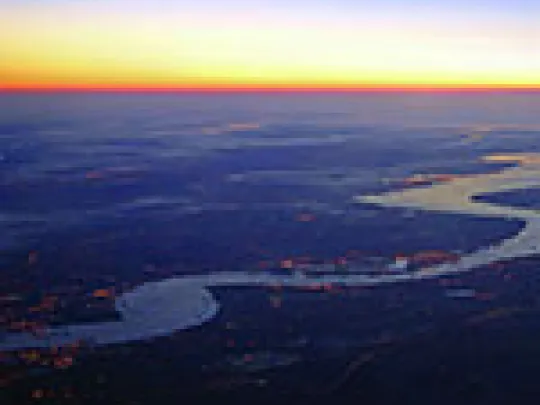 Birds eye view of Thames Estuary