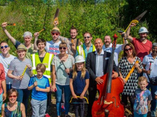 Residents on the site of the future community space