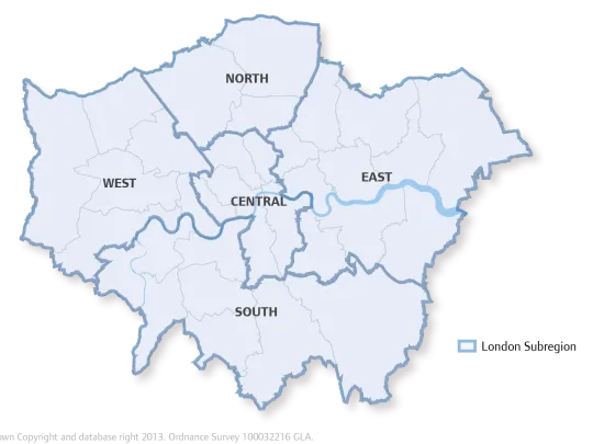London Plan Map 2.1 - London's Subregions