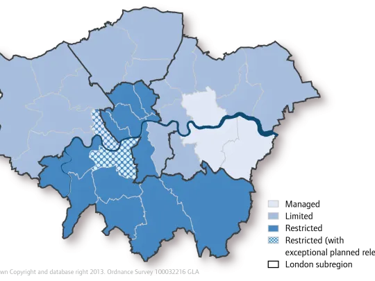 Map 4.1 Borough level groupings for transfer of industrial land to other uses