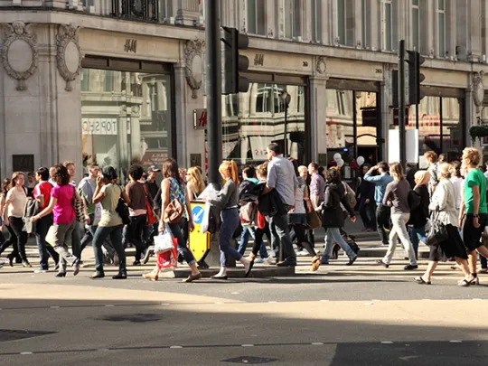 Pedestrians crossing