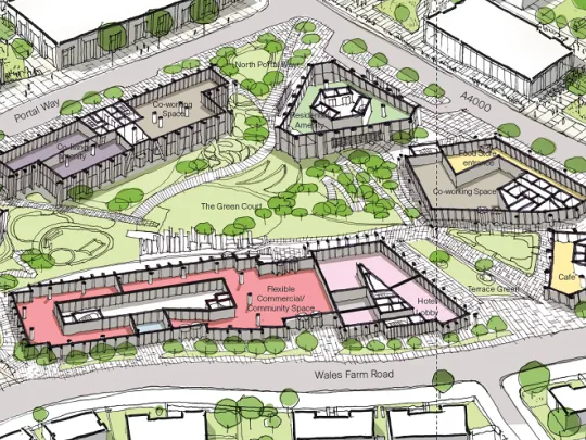 Illustrative ground floor masterplan of Portal Way