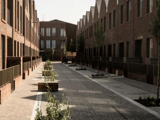 A residential road in London