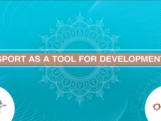 Banner that says 'sport as a tool for development'