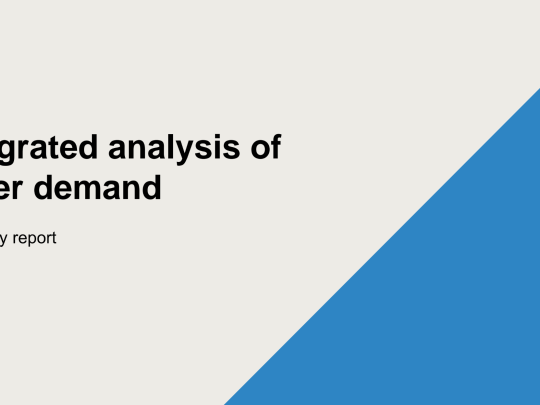 Mott Macdonald logo and text that reads "Integrated analysis of water demand summary report"