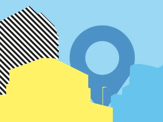 Abstract illustration of London in blue