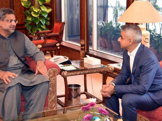 Mayor Sadiq Khan with Prime Minister of Pakistan, Shahid Khaqan